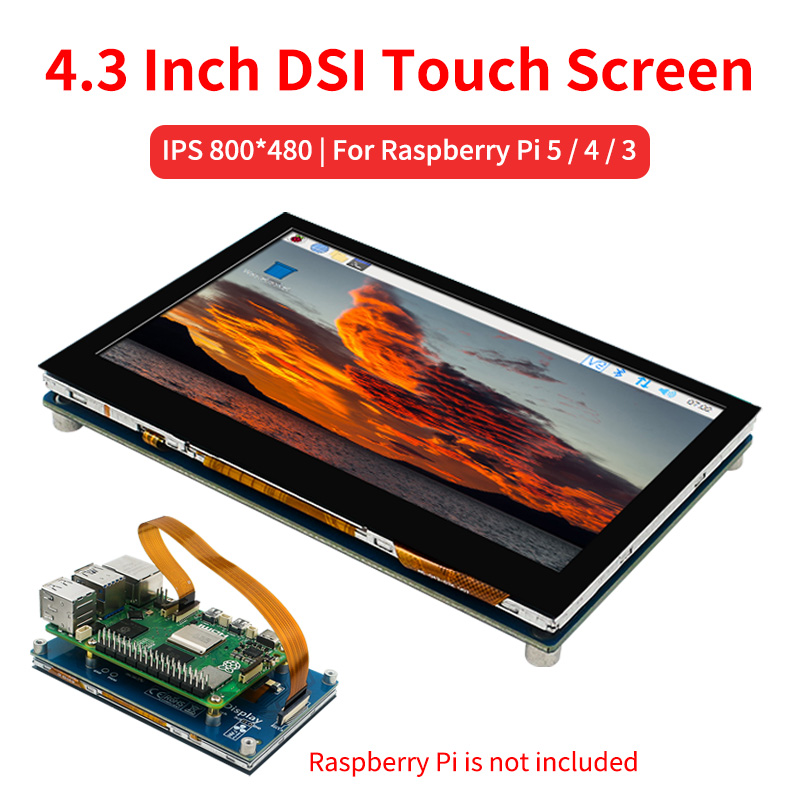 Pi 5 Case - 4,3-calowy ekran dotykowy DSI dla Raspberry